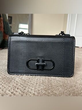 ALDO Black Snakeskin Chain Crossbody